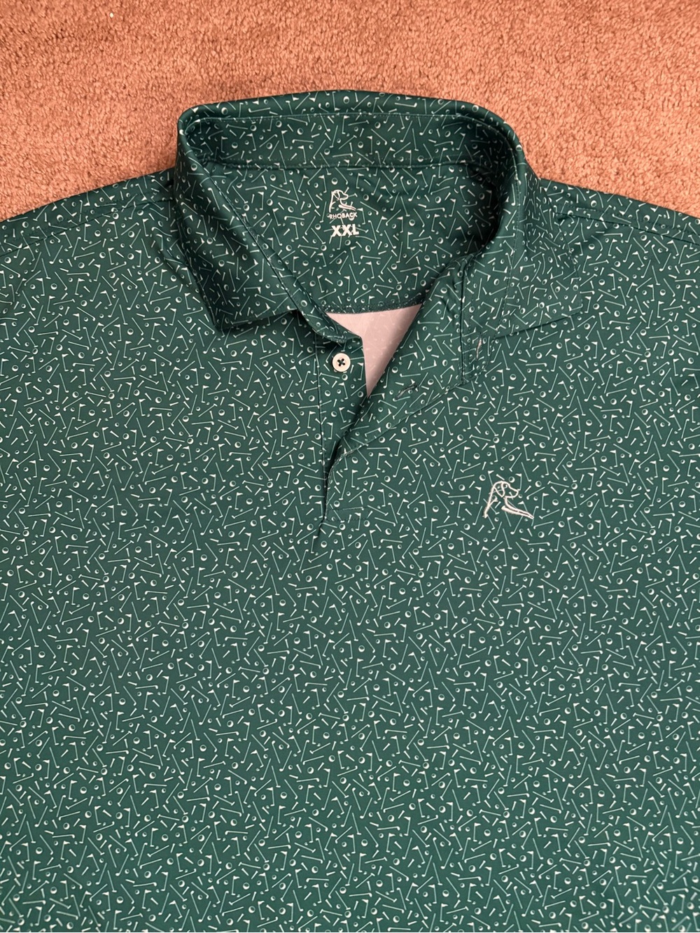 Rhoback The Mulligan Performance Golf Polo Men’s XXL Green Short Sleeve Stretch